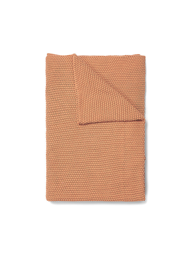 MARC O'POLO HOME Tagesdecke - Plaid Nordic Knit Sandstone koralle