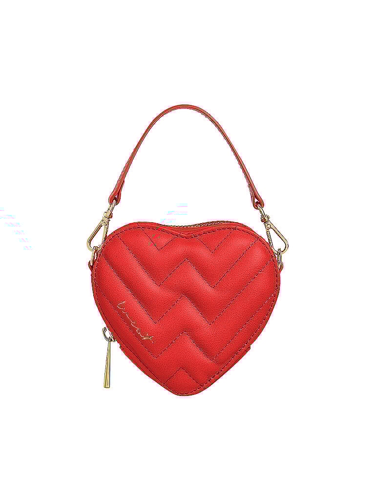 WEAT Ledertasche - Umhängetasche Mini Heart rot