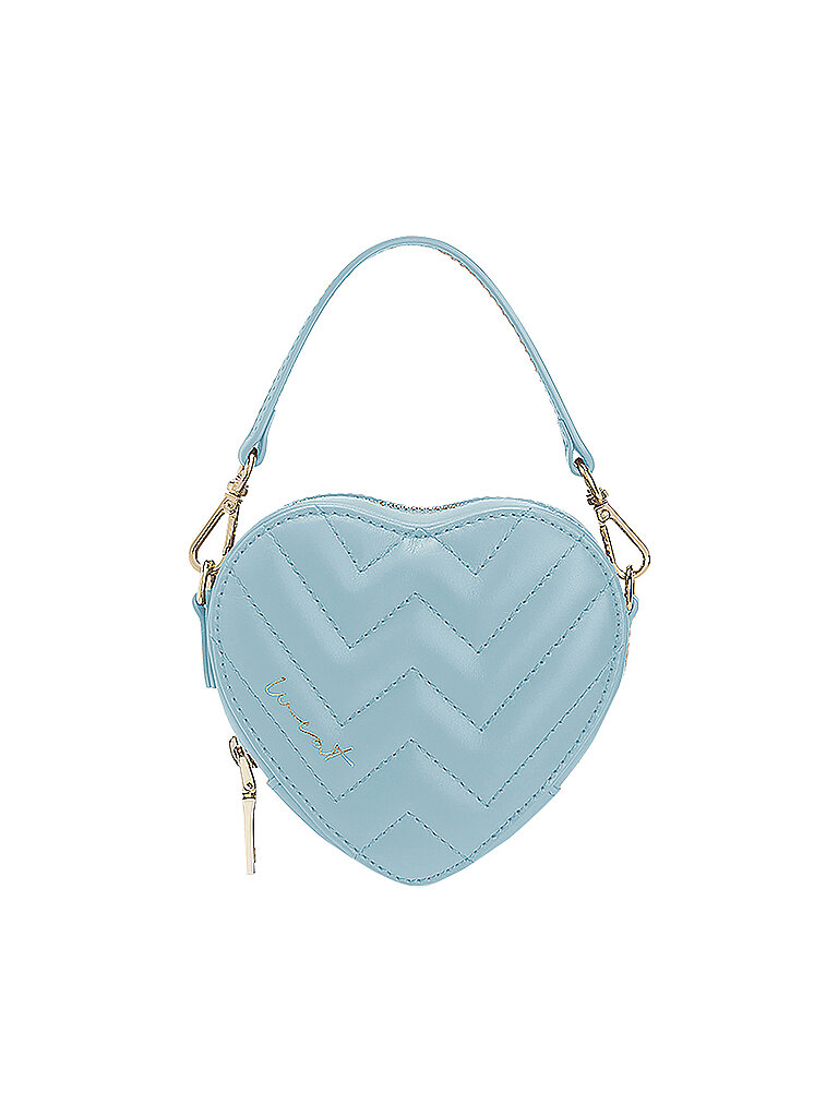 WEAT Ledertasche - Umhängetasche Mini Heart hellblau
