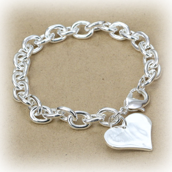 Armkettchen Gliederkette mit Herz Anhänger aus Silber