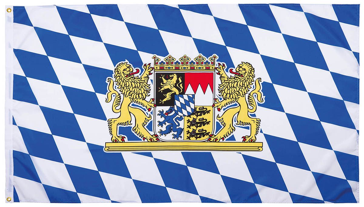 Fahne, Bayern mit Löwen, Polyester, 90 x 150 cm