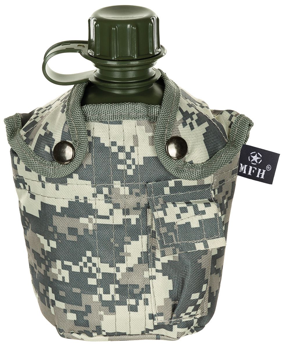 US Plastikfeldflasche, 1 l, Hülle, AT-digital, BPA-frei