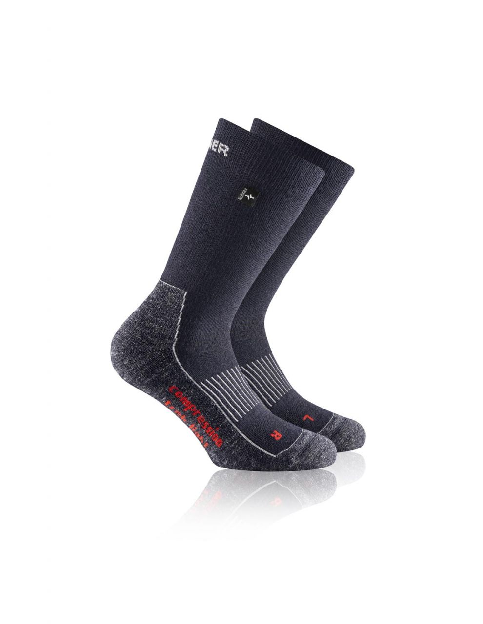 Rohner Socken - Trekking 'Compression Trek Light l/r' schwarz