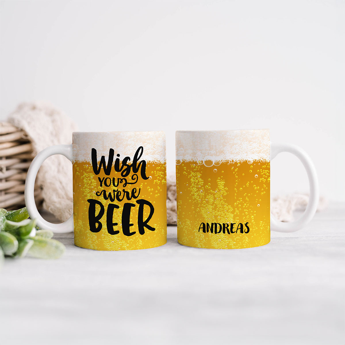 Personalisierbare Tasse Wish you were Beer, Geburtstagsgeschenk, Geschenk für Männer, Geschenk für Freund, Geschenk für Bruder, Geschenk für Papa, Witzige Geschenke, Kleine Geschenke, Geschenk, Geschenkidee