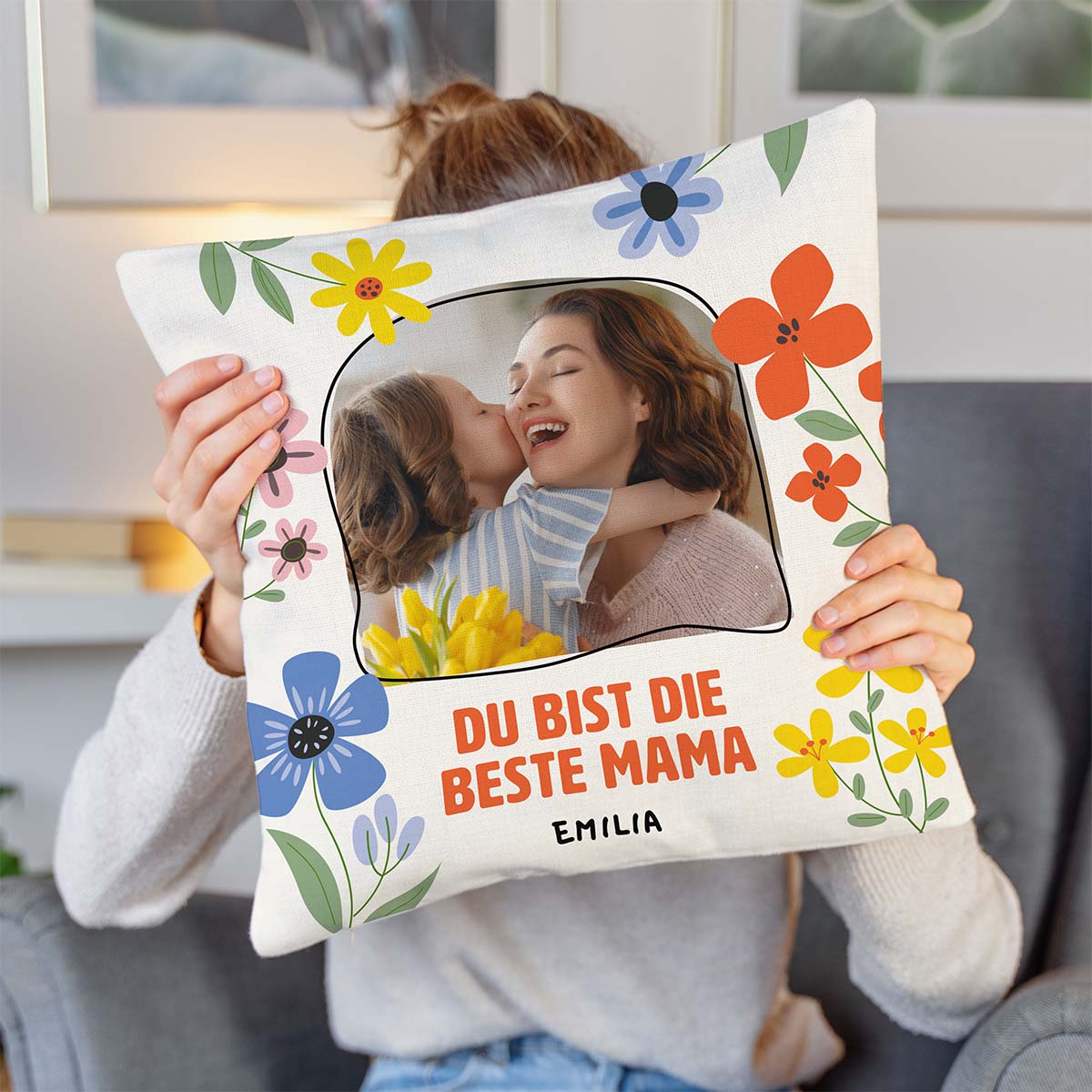 Personalisierbarer Kissenbezug mit Foto und Text, Valentinstag Geschenk, Fotogeschenk, Geburtstagsgeschenk, Geschenke Frauen, Geschenke Freundin, Geschenk Schwester, Geschenk Mama, Romantische Geschenke, Hochzeitsgeschenk, Kleine Geschenke, Geschenk, Gesc