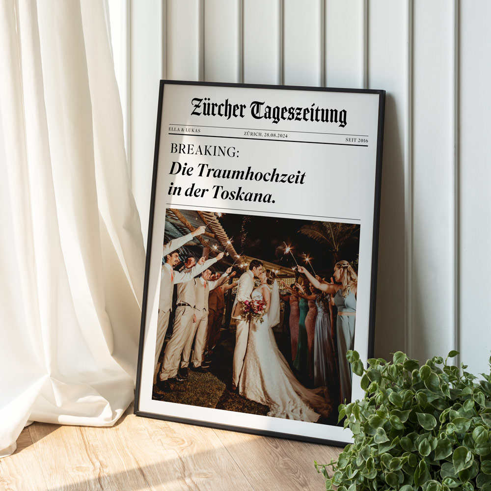Personalisierbares Poster als Zeitung, Valentinstag Geschenk, Fotogeschenk, Geburtstagsgeschenk, Geschenke Frauen, Geschenke Freundin, Geschenk Schwester, Geschenk Mama, Witzige Geschenke, Romantische Geschenke, Hochzeitsgeschenk, Kleine Geschenke, Gesche