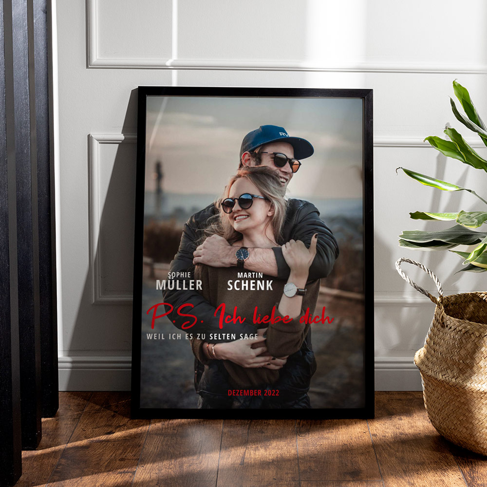 Personalisierbares PS I Love You Poster, Valentinstag Geschenk, Fotogeschenk, Romantische Geschenke, Hochzeitsgeschenk, Kleine Geschenke, Geschenk, Geschenkidee