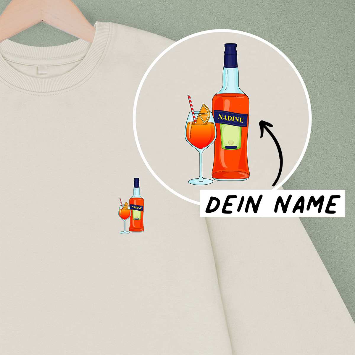 Personalisierbarer Pullover mit Drink und Name, Valentinstag Geschenk, Geburtstagsgeschenk, Witzige Geschenke, Romantische Geschenke, Hochzeitsgeschenk, Kleine Geschenke, Geschenk, Geschenkidee