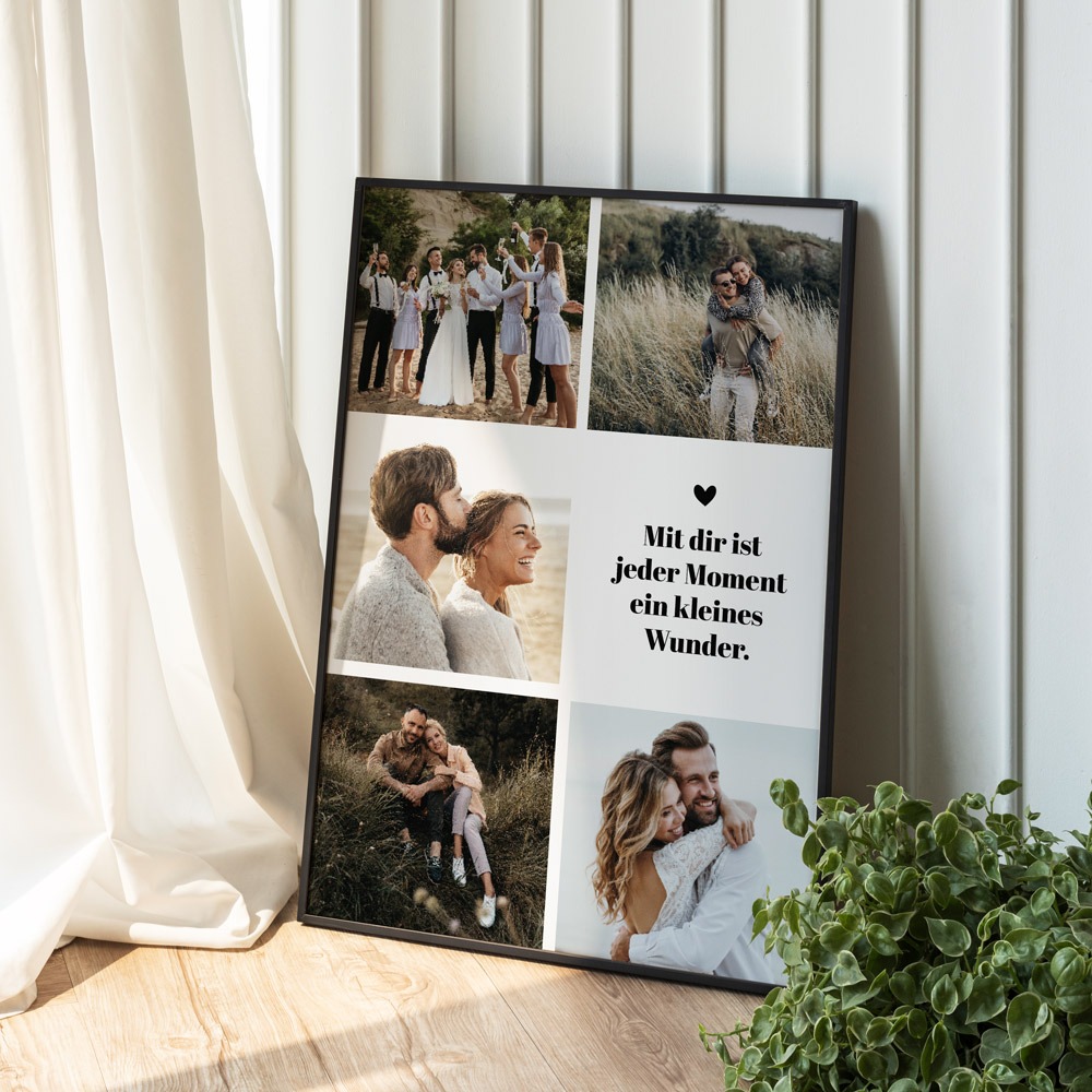 Personalisierbares Poster mit 5 Fotos und Text, Valentinstag Geschenk, Fotogeschenk, Romantische Geschenke, Hochzeitsgeschenk, Kleine Geschenke, Geschenk, Geschenkidee
