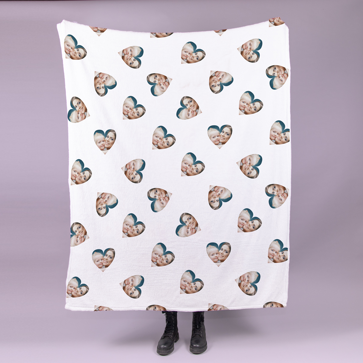 Kleine Decke mit Herz Multi-Gesicht, Valentinstag Geschenk, Fotogeschenk, Romantische Geschenke, Hochzeitsgeschenk, Geschenk, Geschenkidee