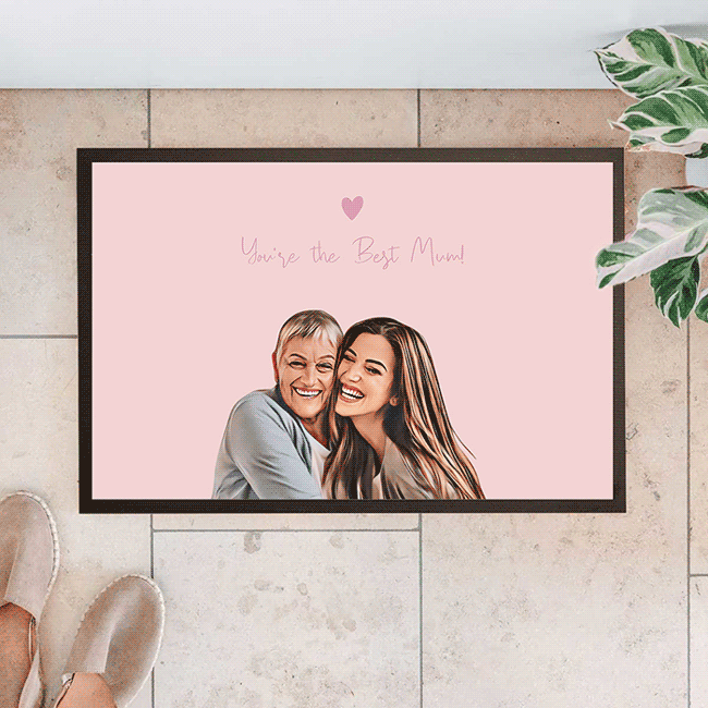 Personalisierbare Comic Fußmatte, Valentinstag Geschenk, Witzige Geschenke, Kleine Geschenke, Geschenk, Geschenkidee