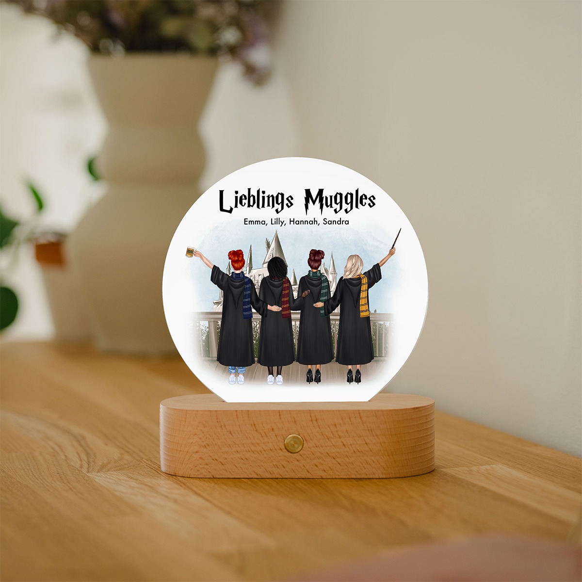 Personalisierbare LED-Lampe Zauberinnen, Romantische Geschenke, Hochzeitsgeschenk, Kleine Geschenke, Geschenk, Geschenkidee