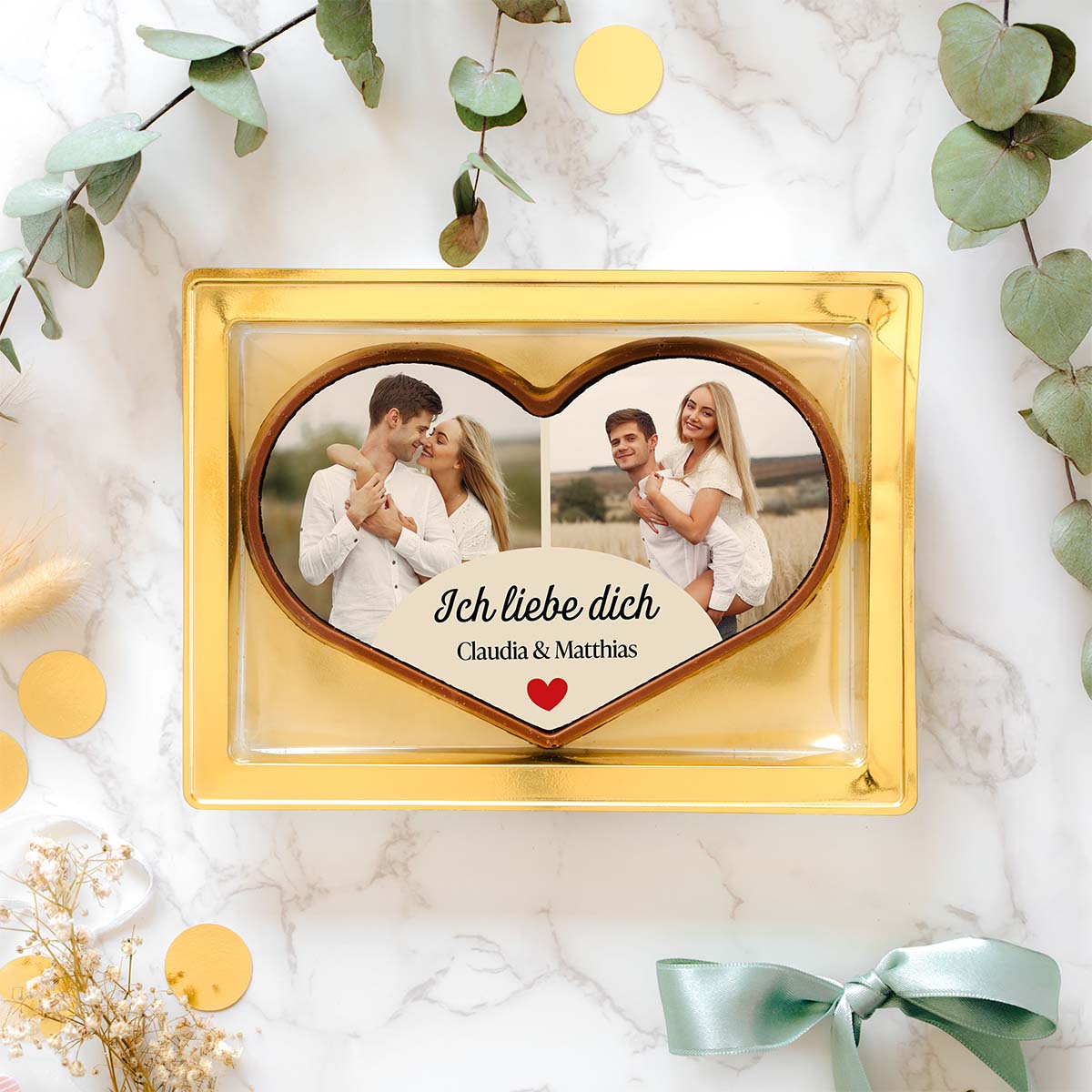Personalisierte Herz Schokolade mit zwei Fotos und Text, Valentinstag Geschenk, Fotogeschenk, Witzige Geschenke, Romantische Geschenke, Hochzeitsgeschenk, Kleine Geschenke, Geschenk, Geschenkidee