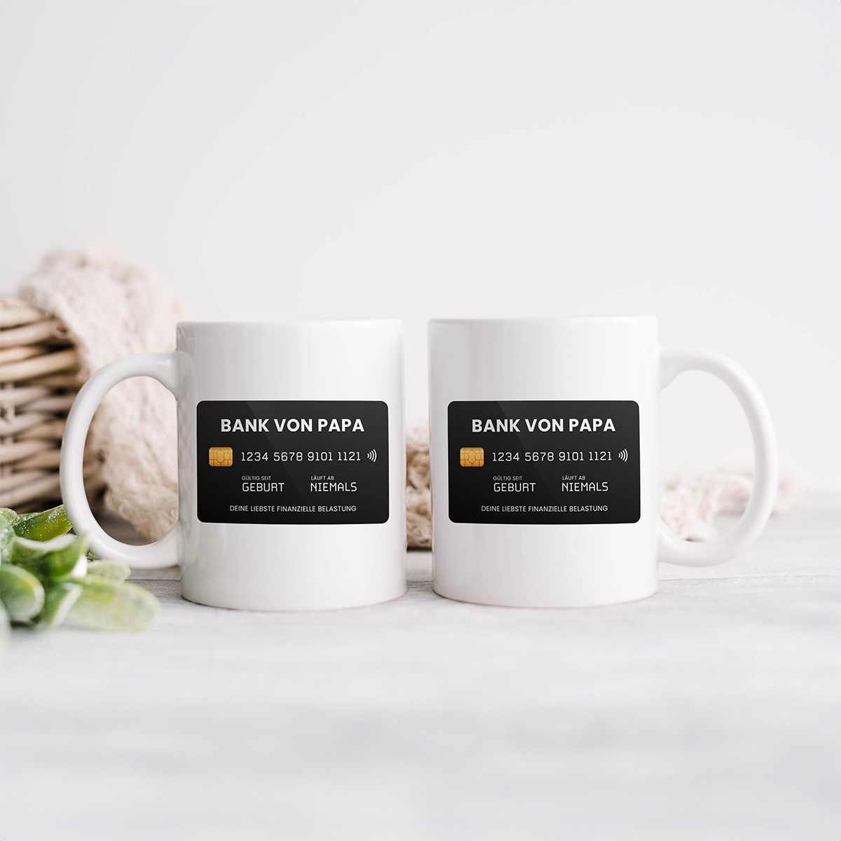 Personalisierbare Tasse mit Kreditkarte und Text, Geburtstagsgeschenk, Geschenk für Männer, Geschenk für Freund, Geschenk für Bruder, Witzige Geschenke, Kleine Geschenke, Geschenk, Geschenkidee