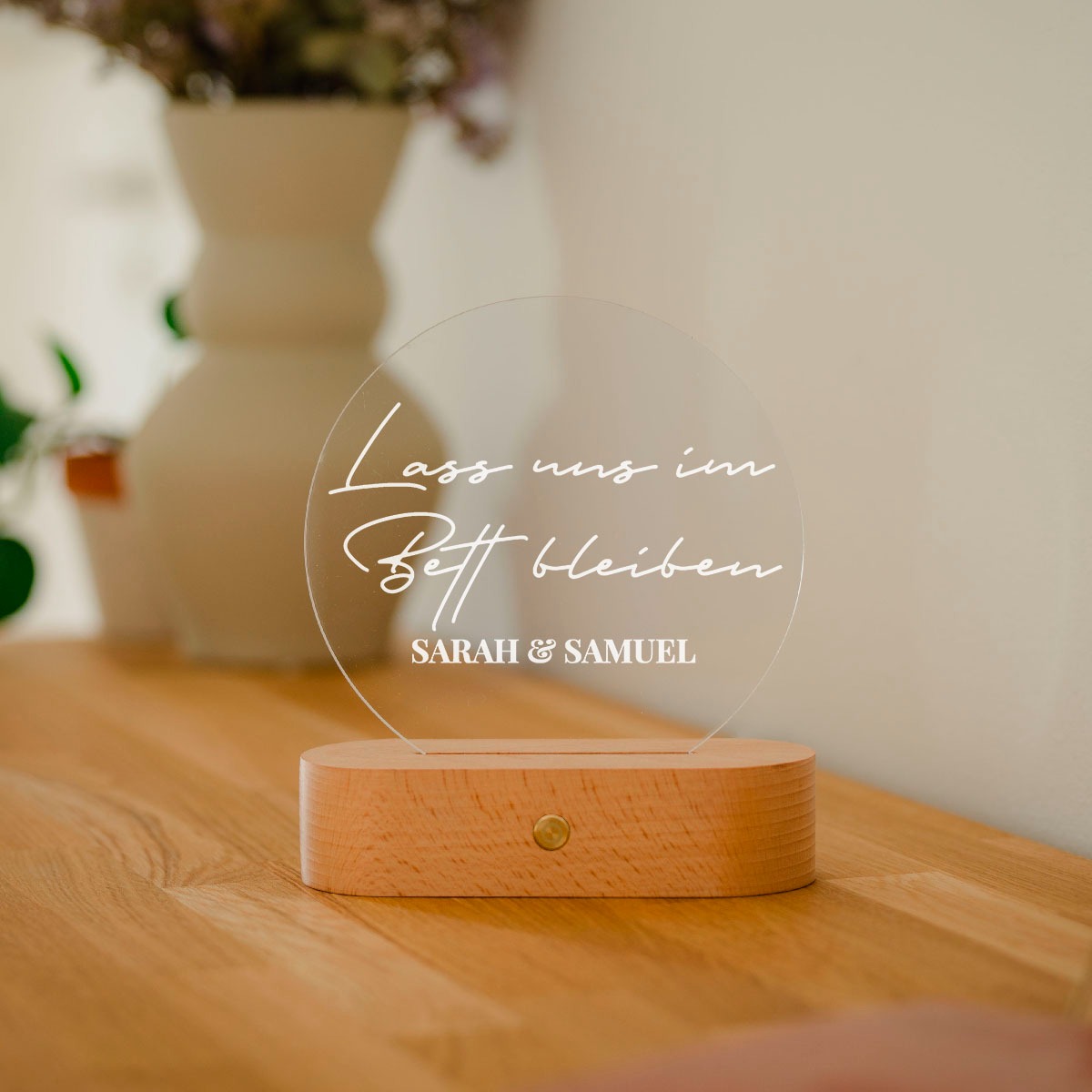 Personalisierbare LED-Lampe Rund mit Text, Valentinstag Geschenk, Geburtstagsgeschenk, Geschenke Frauen, Geschenke Freundin, Geschenk Schwester, Geschenk Mama, Witzige Geschenke, Romantische Geschenke, Hochzeitsgeschenk, Geschenk, Geschenkidee