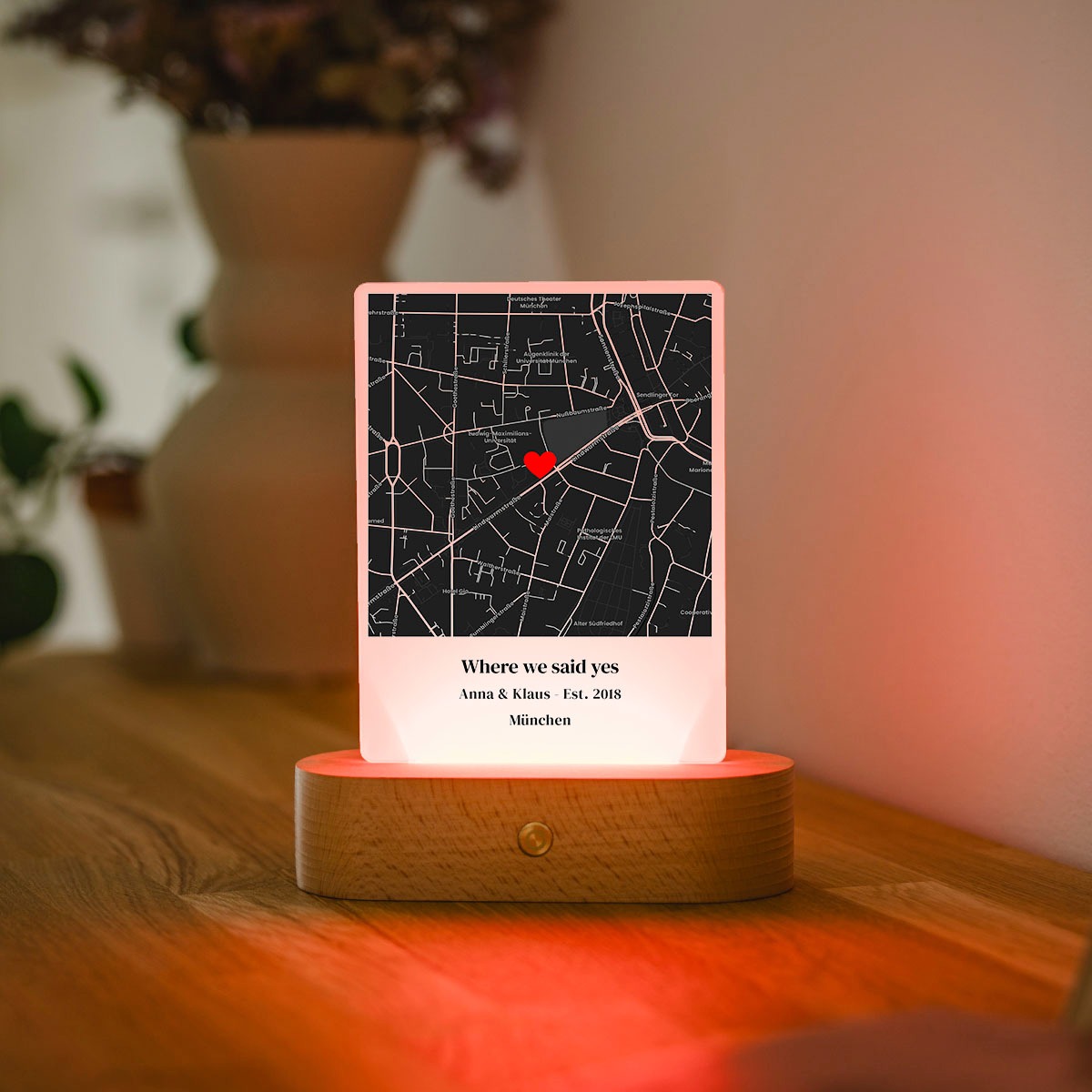 Personalisierbare LED-Lampe Wo Alles Begann, Valentinstag Geschenk, Romantische Geschenke, Hochzeitsgeschenk, Kleine Geschenke, Geschenk, Geschenkidee