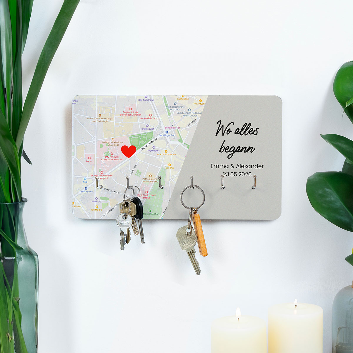 Personalisierbares Schlüsselbrett Wo alles Begann, Valentinstag Geschenk, Romantische Geschenke, Hochzeitsgeschenk, Kleine Geschenke, Geschenk, Geschenkidee