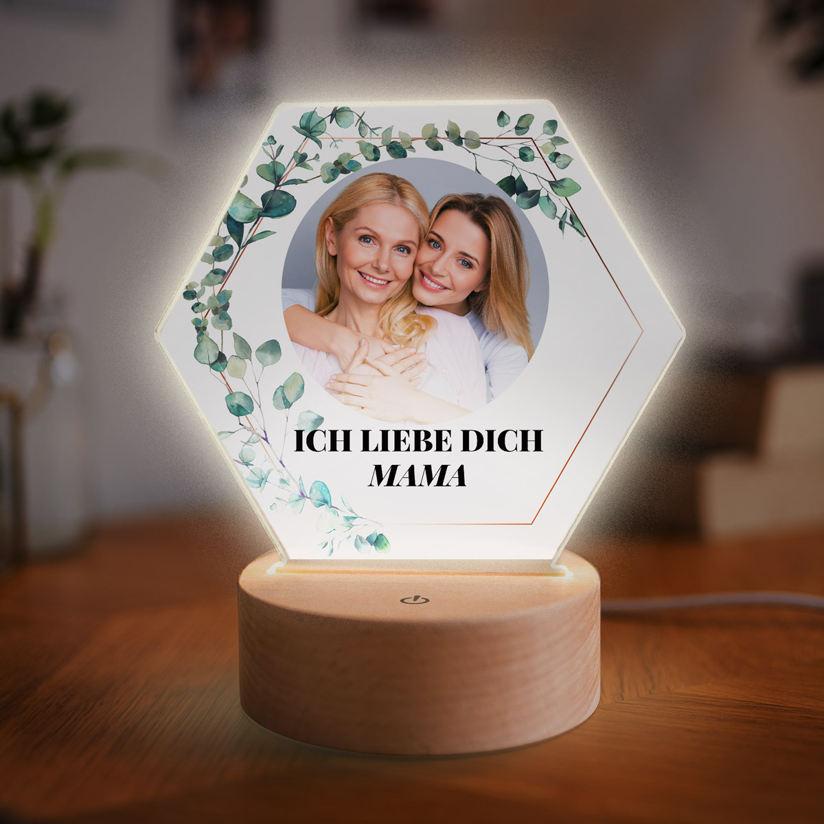 Personalisierbare LED-Lampe Blätter mit Foto und Text, Valentinstag Geschenk, Fotogeschenk, Romantische Geschenke, Hochzeitsgeschenk, Geschenk, Geschenkidee