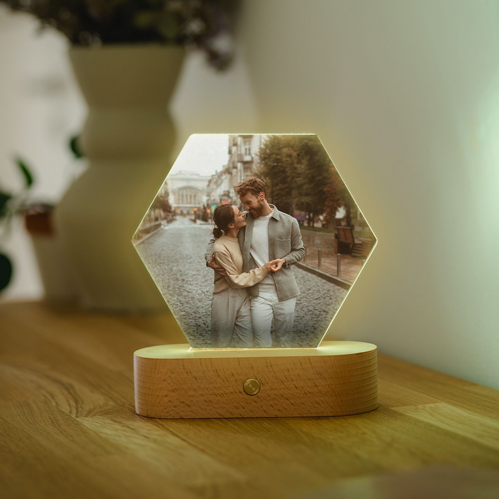 Personalisierbare LED-Lampe mit Foto, Valentinstag Geschenk, Fotogeschenk, Geburtstagsgeschenk, Geschenke Frauen, Geschenke Freundin, Geschenk Schwester, Witzige Geschenke, Romantische Geschenke, Hochzeitsgeschenk, Geschenk, Geschenkidee
