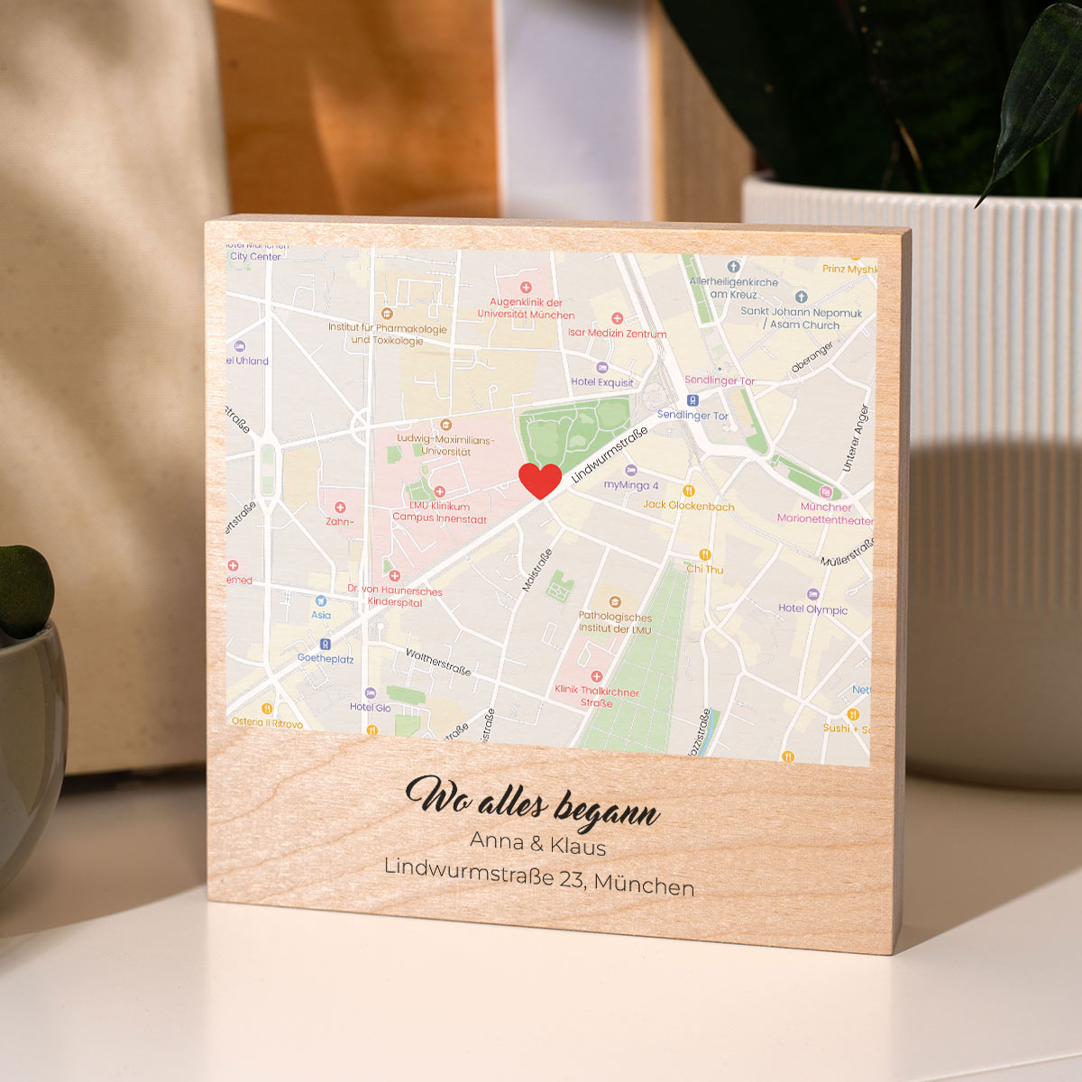 Personalisierbarer Holzblock Wo Alles Begann, Valentinstag Geschenk, Romantische Geschenke, Hochzeitsgeschenk, Kleine Geschenke, Geschenk, Geschenkidee
