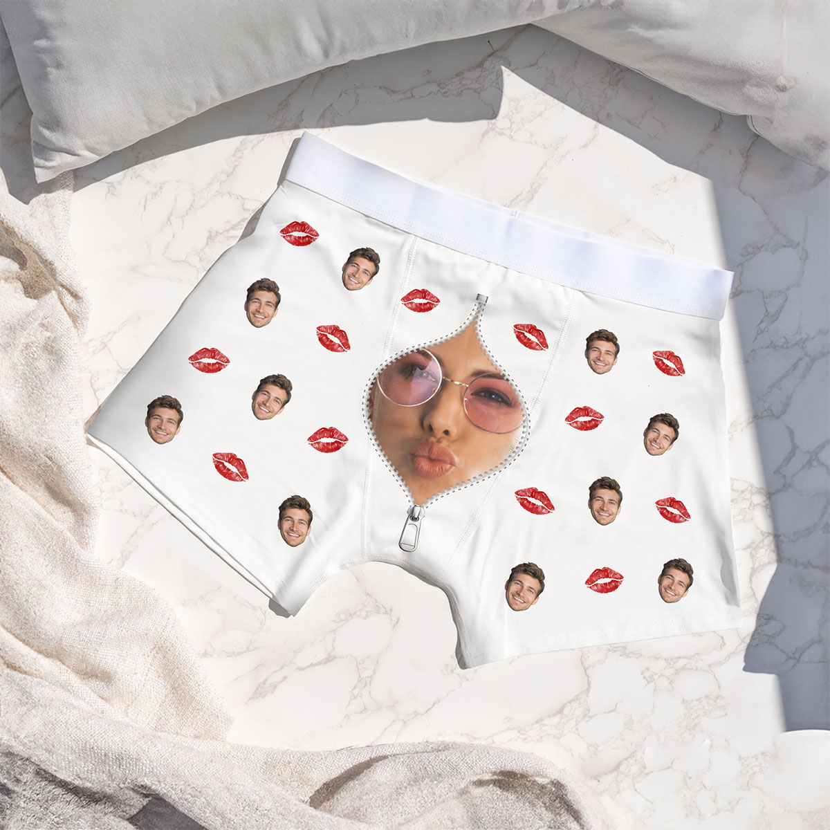 Personalisierbare Boxershorts mit Reisverschluss Design, Valentinstag Geschenk, Fotogeschenk, Witzige Geschenke, Romantische Geschenke, Hochzeitsgeschenk, Kleine Geschenke, Geschenk, Geschenkidee