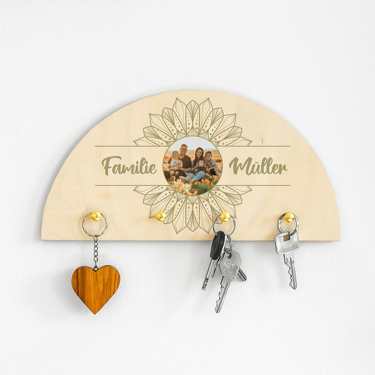 Personalisierbares Holz Schlüsselbrett Mandala mit Foto und Text, Valentinstag Geschenk, Fotogeschenk, Geschenk Mama, Geschenk Papa, Witzige Geschenke, Romantische Geschenke, Hochzeitsgeschenk, Kleine Geschenke, Geschenk, Geschenkidee