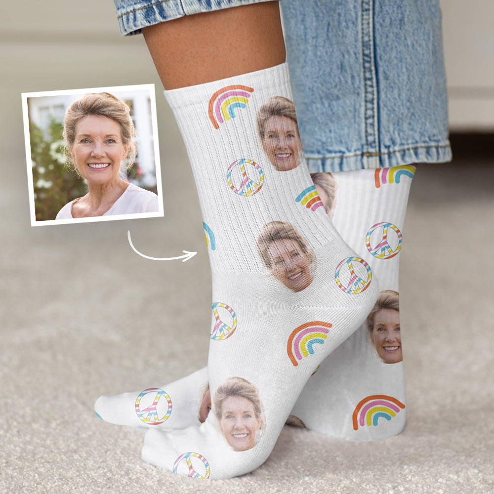 Personalisierbare Socken mit Gesicht und Hintergründen, Valentinstag Geschenk, Fotogeschenk, Geburtstagsgeschenk, Geschenke Frauen, Geschenke Freundin, Geschenk Schwester, Witzige Geschenke, Romantische Geschenke, Hochzeitsgeschenk, Geschenk, Geschenkidee