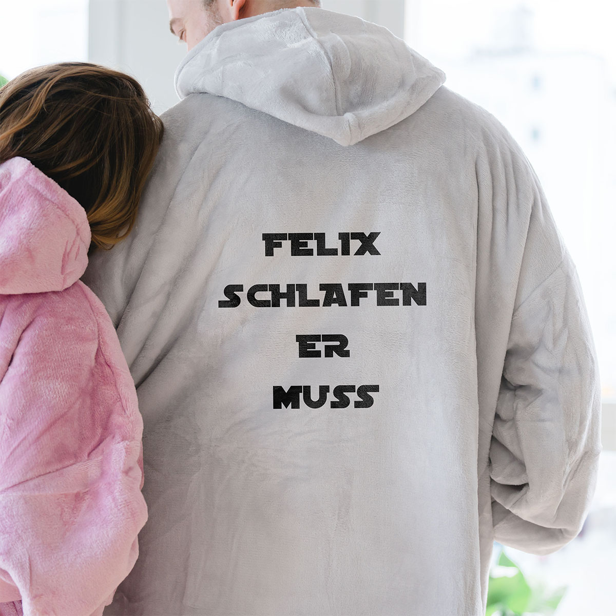 Personalisierbare Hoodie Decke mit Spruch, Valentinstag Geschenk, Witzige Geschenke, Romantische Geschenke, Hochzeitsgeschenk, Kleine Geschenke, Geschenk, Geschenkidee