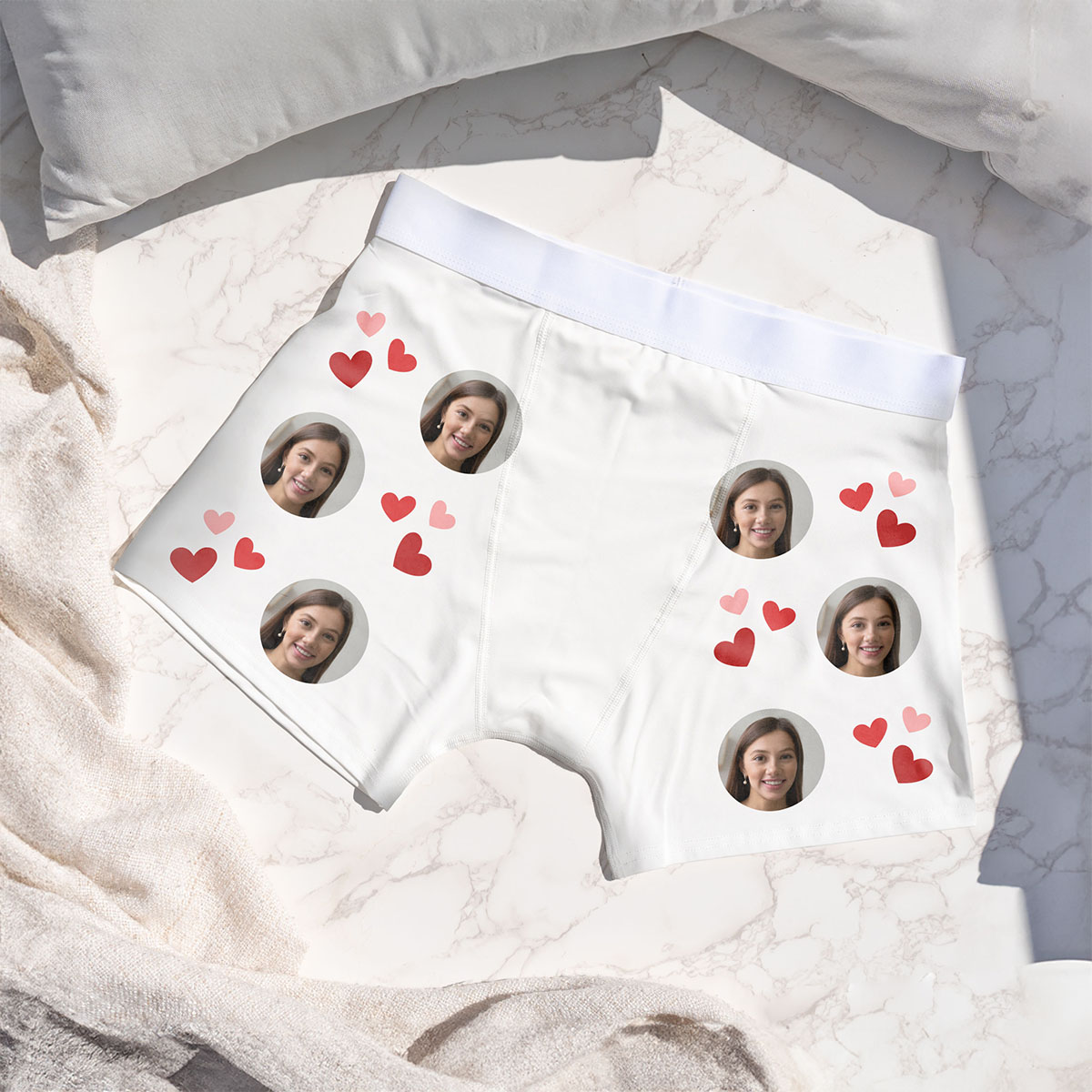Personalisierbare Boxershorts mit Foto und Symbolen, Valentinstag Geschenk, Fotogeschenk, Witzige Geschenke, Romantische Geschenke, Hochzeitsgeschenk, Kleine Geschenke, Geschenk, Geschenkidee