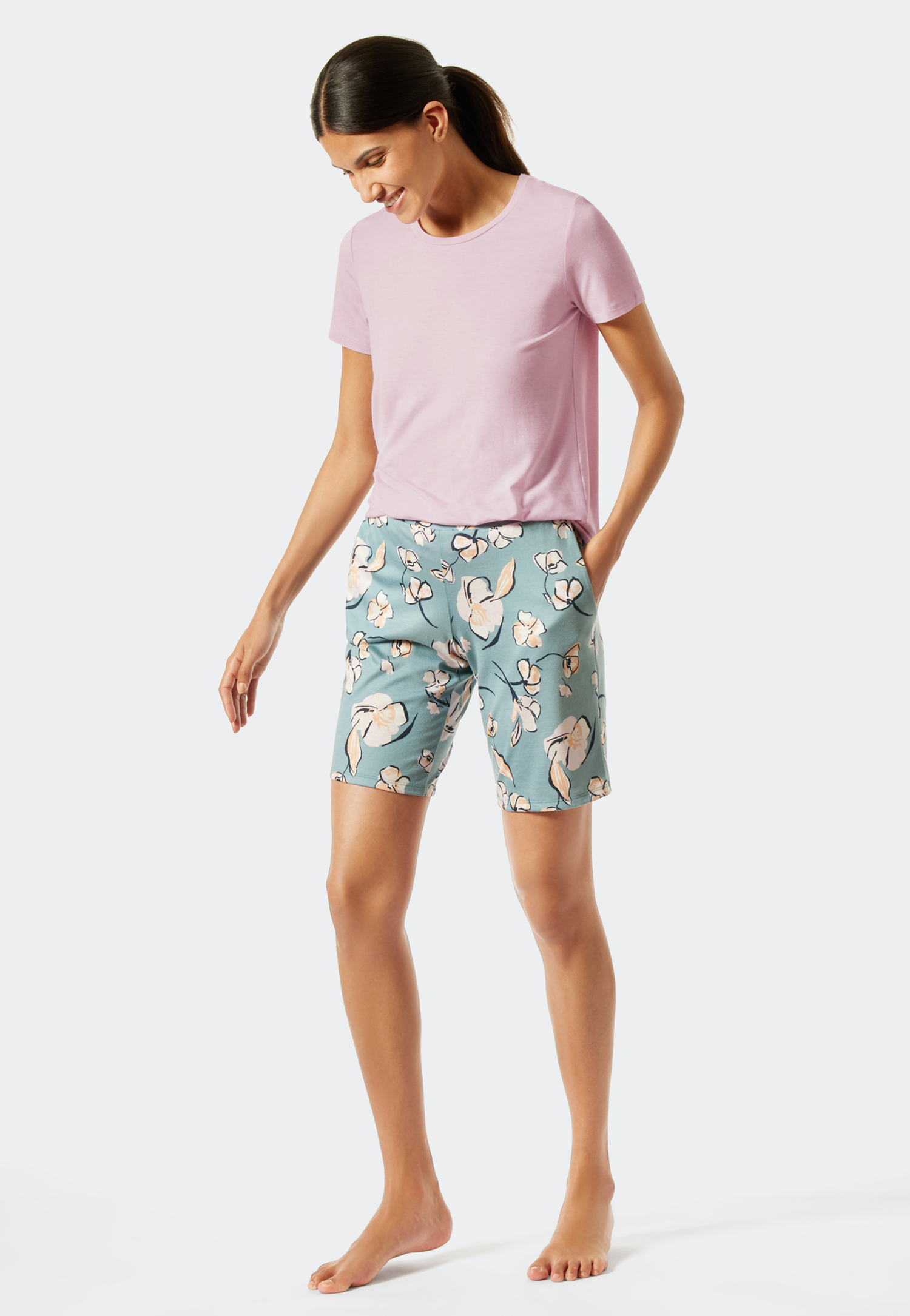 Bermuda Modal Taschen Blumenprint mehrfarbig - Mix+Relax 34