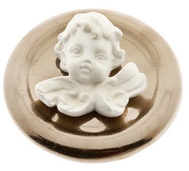 Duftstein Set Engel & Unterteller gold