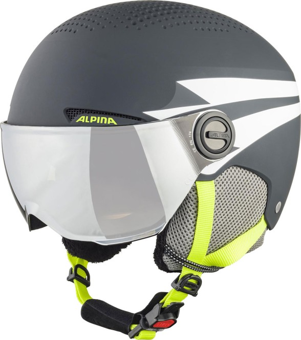 ALPINA ZUPO JR VISOR Q-LITE Helm 2026 charcoal-neon matt - 54-58
