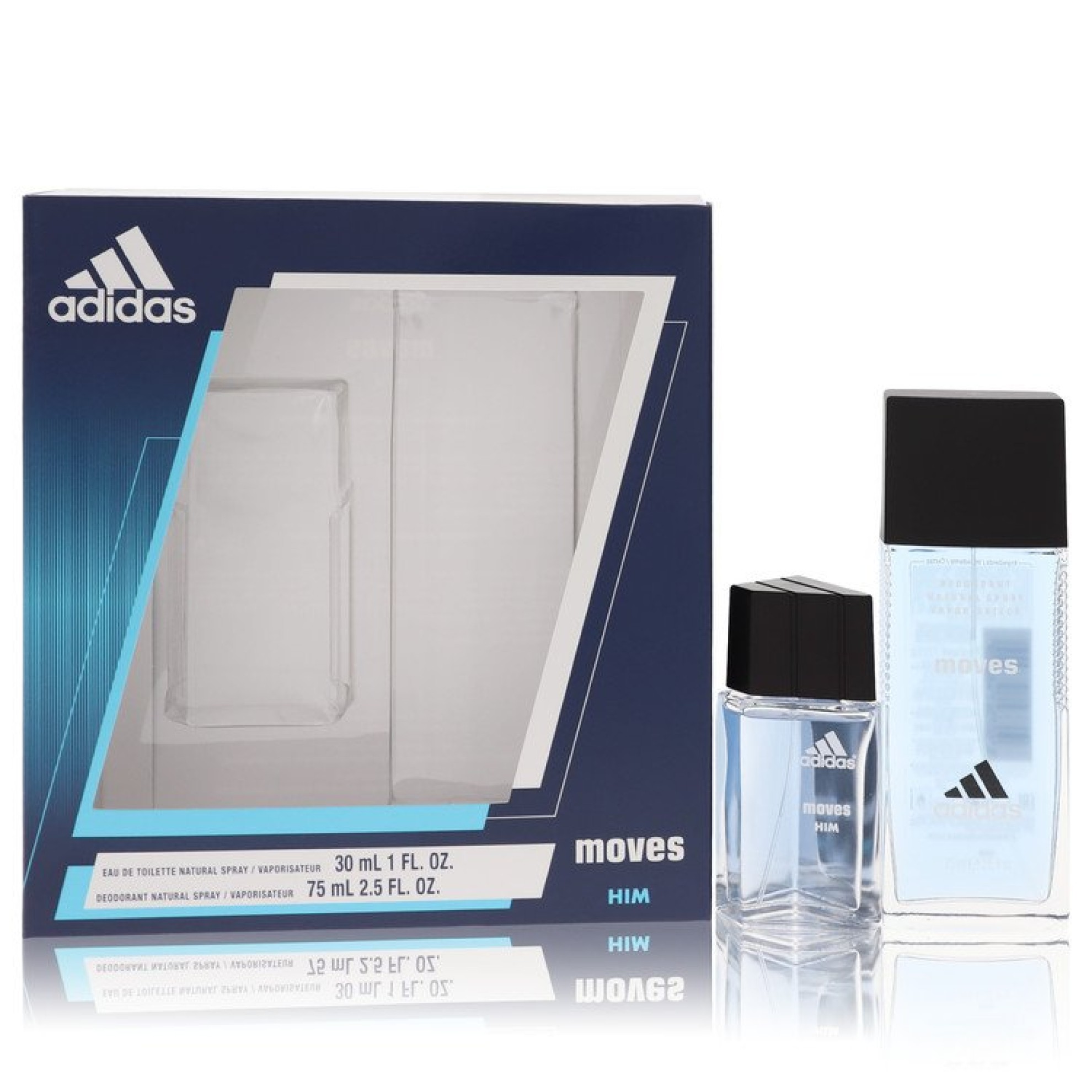 Adidas Moves Gift Set -- 29 ml Eau De Toilette Spray + 73 ml Deodorant Spray