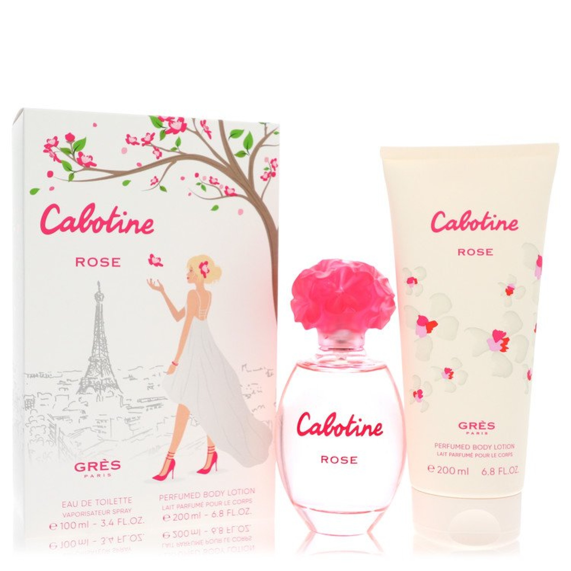 Parfums Gres Cabotine Rose Gift Set -- 100 ml Eau De Toilette Spray + 198 ml Body Lotion