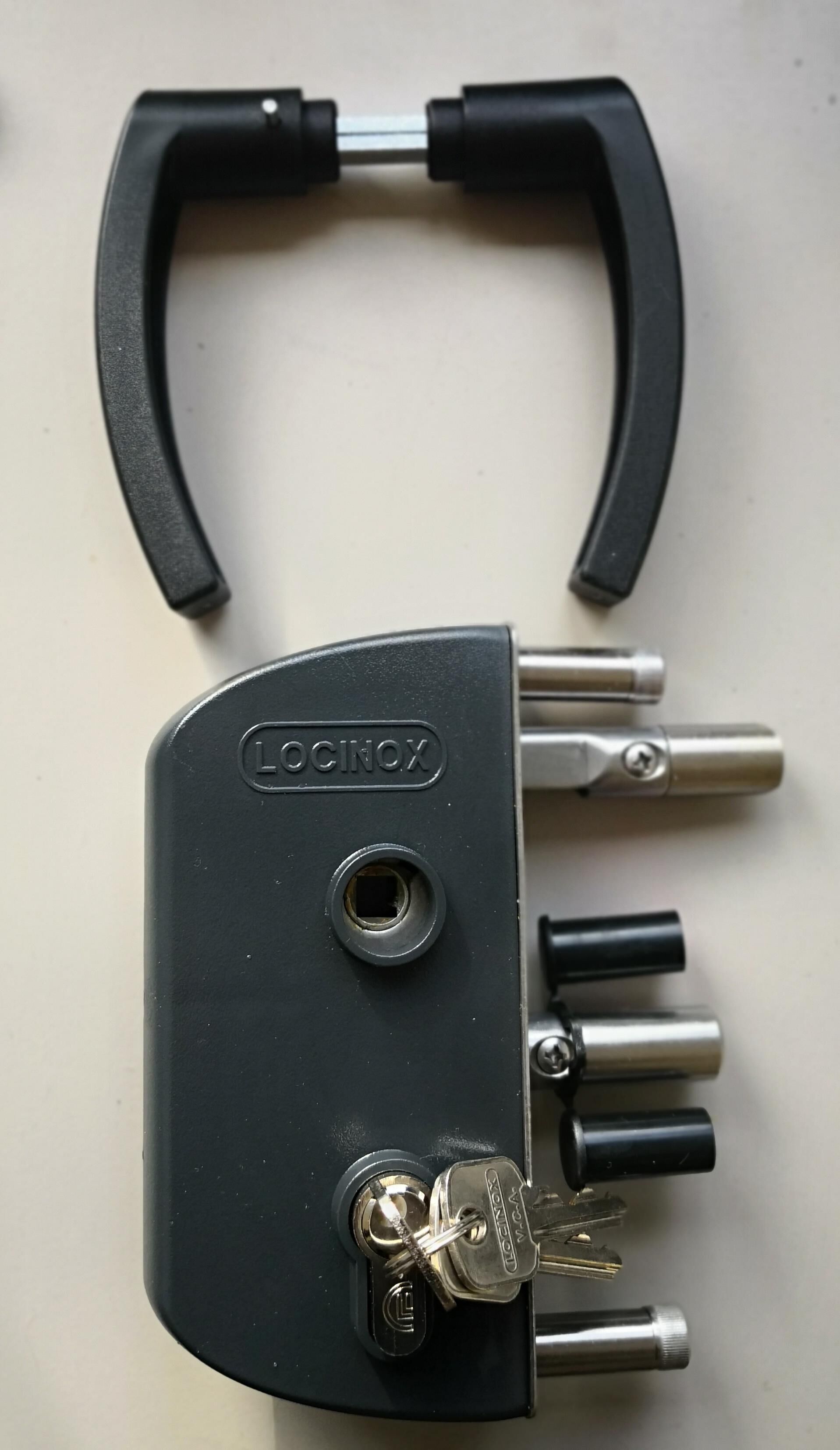 Locinox Schloss für Gartentore Farbe Anthrazit für Classic-Line Tore